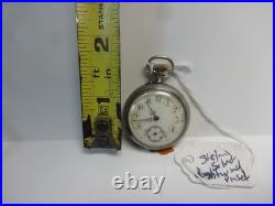Antique Small Pocket Watch Unknown Maker Sterling Silver Case Runs Well Ornate