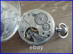 Antique Solid Silver Gents Pocket Watch In Pocket Watch Box / Case Working
