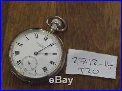 Antique Solid Sterling Silver Pocket Watch Dennison Case Working 2 Oz Casing