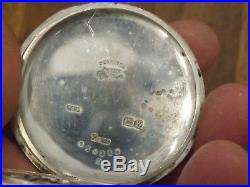 Antique Solid Sterling Silver Pocket Watch Dennison Case Working 2 Oz Casing