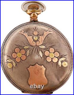 Antique Star Tri Color Hunter Pocket Watch Case for 16 Size Sterling Silver