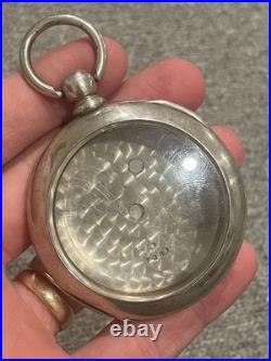 Antique Sterling Silver 18s Hunter Mens Pocket Watch Case with Glass Crystal