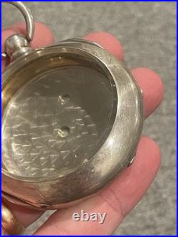 Antique Sterling Silver 18s Hunter Mens Pocket Watch Case with Glass Crystal