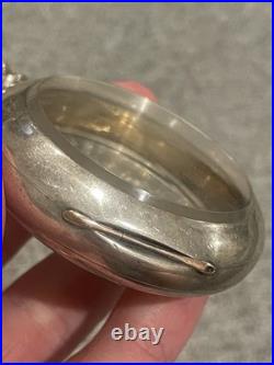 Antique Sterling Silver 18s Hunter Mens Pocket Watch Case with Glass Crystal