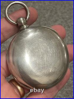 Antique Sterling Silver 18s Hunter Mens Pocket Watch Case with Glass Crystal
