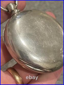 Antique Sterling Silver 18s Hunter Mens Pocket Watch Case with Glass Crystal