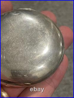 Antique Sterling Silver 18s Hunter Mens Pocket Watch Case with Glass Crystal