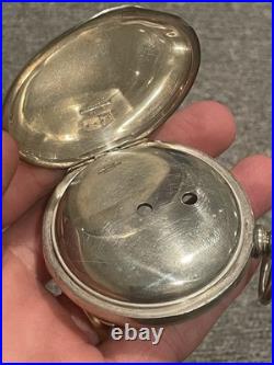 Antique Sterling Silver 18s Hunter Mens Pocket Watch Case with Glass Crystal