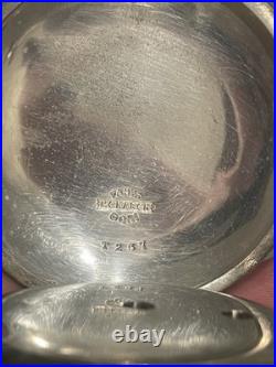 Antique Sterling Silver 18s Hunter Mens Pocket Watch Case with Glass Crystal