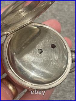 Antique Sterling Silver 18s Hunter Mens Pocket Watch Case with Glass Crystal