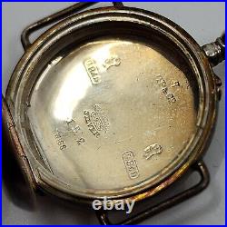 Antique Sterling Silver. 935 Pocket Watch CASE ONLY Enamel Angel back With XTAL