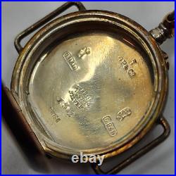 Antique Sterling Silver. 935 Pocket Watch CASE ONLY Enamel Angel back With XTAL
