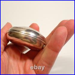 Antique Sterling Silver Case Pair Verge Pocket Watch, Ticking