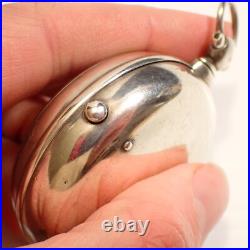 Antique Sterling Silver Case Pair Verge Pocket Watch, Ticking
