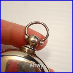 Antique Sterling Silver Case Pair Verge Pocket Watch, Ticking