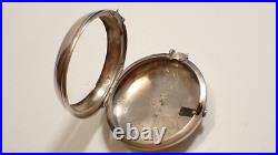 Antique Sterling Silver Case Pair Verge Pocket Watch, Ticking