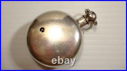 Antique Sterling Silver Case Pair Verge Pocket Watch, Ticking
