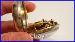 Antique Sterling Silver Case Pair Verge Pocket Watch, Ticking