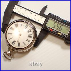 Antique Sterling Silver Case Pair Verge Pocket Watch, Ticking