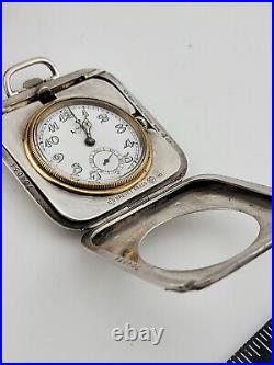 Antique Sterling Silver Cased brevet 15 Jewel Pocket Watch. Swiss Made. Working