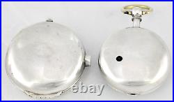 Antique Sterling Silver Pair Case VERGE Pocket Watch By J Banks London 1843