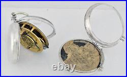 Antique Sterling Silver Pair Case VERGE Pocket Watch By J Banks London 1843