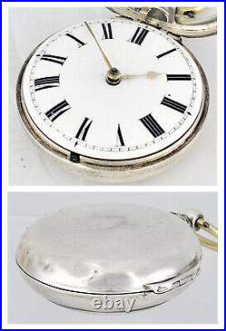 Antique Sterling Silver Pair Case VERGE Pocket Watch By J Banks London 1843