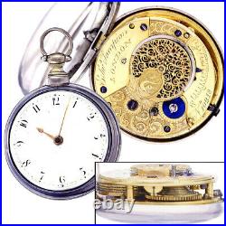 Antique Sterling Silver Pair Case Verge Fusee Pocket Watch CA 1810s