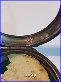 Antique Sterling Silver Pair Case Verge Fusee Pocket Watch late 1800s / 152.4g