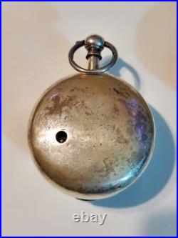 Antique Sterling Silver Pair Case Verge Fusee Pocket Watch late 1800s / 152.4g