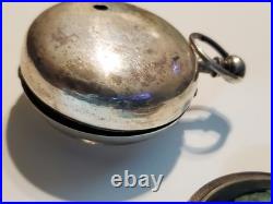 Antique Sterling Silver Pair Case Verge Fusee Pocket Watch late 1800s / 152.4g