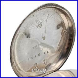 Antique Sterling Silver Pocket Watch Half Hunter Case Works Wind Up Vtg Engraved