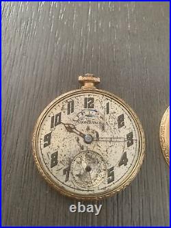 Antique Studebaker Elgin Illinois Watch Case Co 21 Jewels Pocket Watch VINTAGE