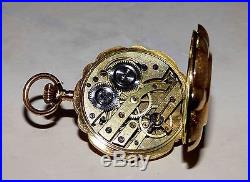 Antique Swiss 1890 Solid 14Kt Yellow Gold Locket Pocket Watch Superb Fancy Case