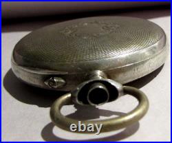 Antique Swiss 800 Silver Pocket Watch Case / Skeloton 8-Day Open Heart Mov't