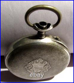 Antique Swiss 800 Silver Pocket Watch Case / Skeloton 8-Day Open Heart Mov't