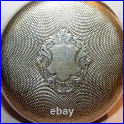 Antique Swiss 800 Silver Pocket Watch Case / Skeloton 8-Day Open Heart Mov't