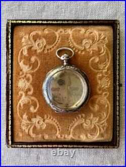 Antique Swiss. 935 Silver Niello Pocket Watch Case Perret & Berthoud Locle