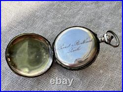 Antique Swiss. 935 Silver Niello Pocket Watch Case Perret & Berthoud Locle
