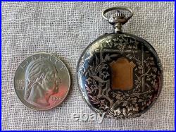 Antique Swiss. 935 Silver Niello Pocket Watch Case Perret & Berthoud Locle