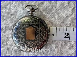 Antique Swiss. 935 Silver Niello Pocket Watch Case Perret & Berthoud Locle