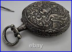 Antique Swiss Gun Metal Men's Ornate Pocket Watch Case