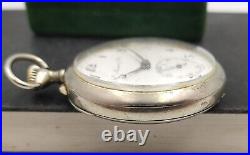 Antique Swiss Henry Moser & Cie Hy Moser pocket watch gun metal case enamel dial