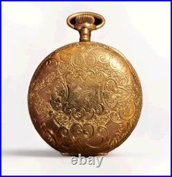 Antique Swiss Hunter Case Pocket Watch Clarefax Gold Plated Early 1900s Working