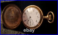 Antique Swiss Hunter Case Pocket Watch Clarefax Gold Plated Early 1900s Working