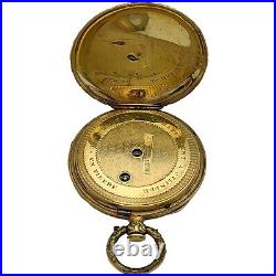 Antique Swiss Pocket Watch Case 18k Gold -hand Engraved Floral Crown Hallmarks