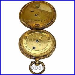 Antique Swiss Pocket Watch Case 18k Gold -hand Engraved Floral Crown Hallmarks