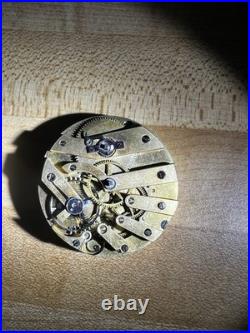 Antique Swiss Pocket Watch Movement Unmarked From J. W. French London Case