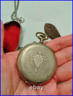 Antique Swiss Silver Pocket Watch 800 Silver Case Early 20th Century
