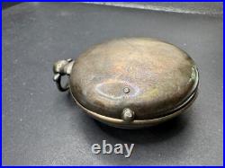 Antique TB Signed Sterling Silver Paired Case English Pocket Watch Movement
